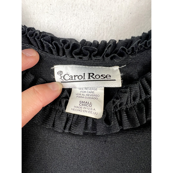 Women's Carol Rose Sleeveless Tank Top Scoop Neckline Sz Small Black Mesh Y2K - Picture 4 of 10